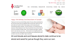 Desktop Screenshot of cordbloodbankofcanada.com